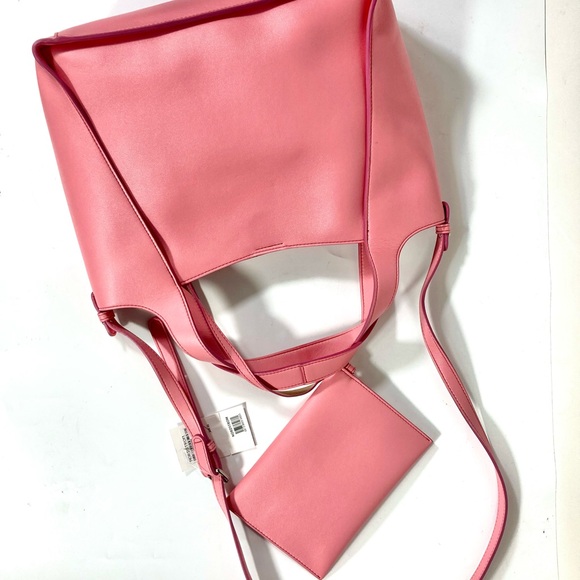 Stella McCartney Perforated Logo Faux Leather Medium Satchel Bag Pink NEW - Picture 13 of 17